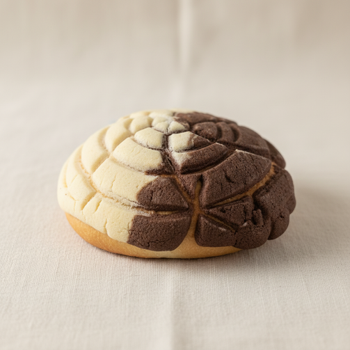 Nutella concha pan dulce close-up