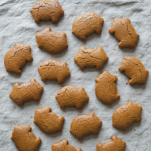 Multiple puerquito cookies flat lay